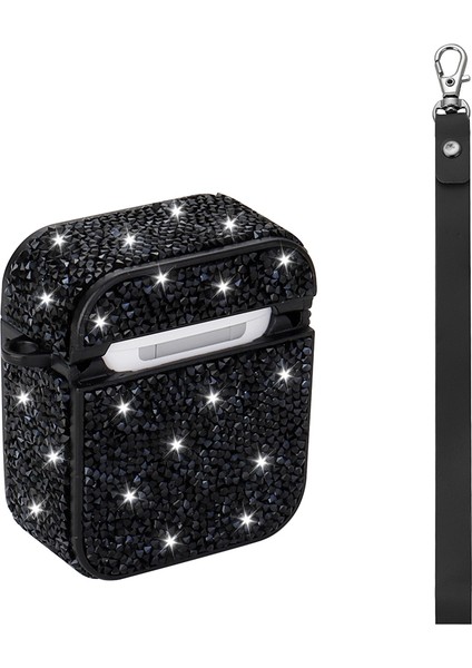 Airpods Uyumlu Kulaklık Kılıfı Bilek Askı Aparatlı Simli Airbag 45 Siyah fiyatları