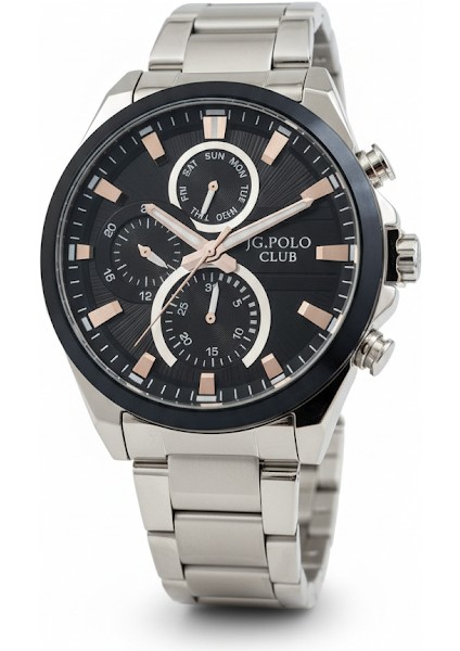 Erkek Kol Saati Gümüş Renk, Siyah Kadran - Şık Metal Kordon, 2 Yıl Garantili