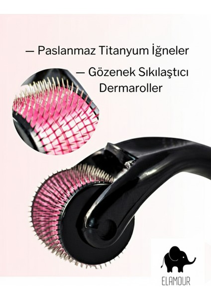 Titanyum Uçlu 540 Iğneli Derma Roller 0,5 mm Iğne Cilt Yüz Vücut Yenileme Masaj Aleti fiyatları