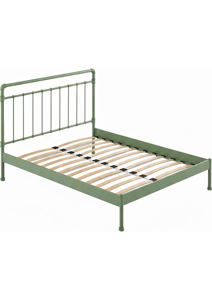 Odin-S Çift Kişilik Metal Karyola-Yeşil (Ahşap Latalı) fırsatları