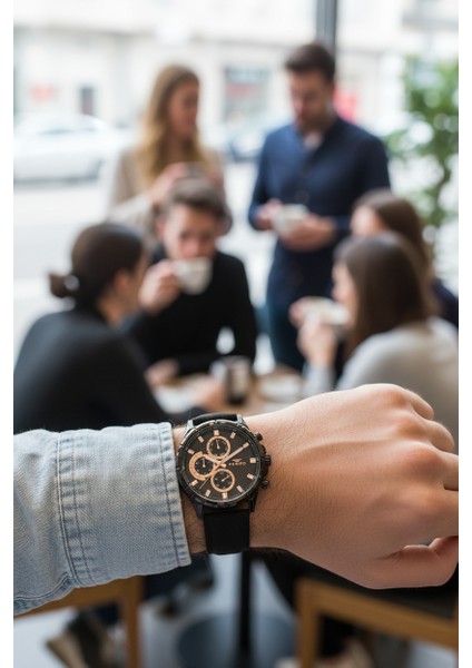 Siyah Deri Kordon Erkek Kol Saati LFM11461B-G fiyatları