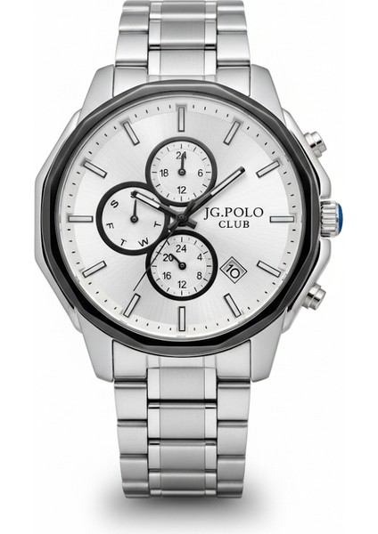 Erkek Kol Saati Gümüş Renk, Beyaz Kadran - Şık Metal Kordon, 2 Yıl Garantili