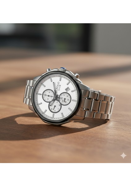 Erkek Kol Saati Gümüş Renk, Beyaz Kadran - Şık Metal Kordon, 2 Yıl Garantili fiyatları