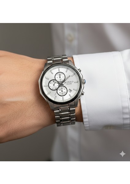 Erkek Kol Saati Gümüş Renk, Beyaz Kadran - Şık Metal Kordon, 2 Yıl Garantili modelleri