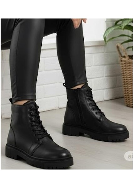 Makras Exclusıve Kadın Tüm Yüz Siyah Fermuarlı Hakiki Deri Içi Kürklü Bot fiyatları