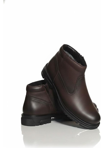 Makras Exclusıve Erkek Fermuarlı Kahve Hakiki Deri Günlük Içi Kürklü Bot fırsatları