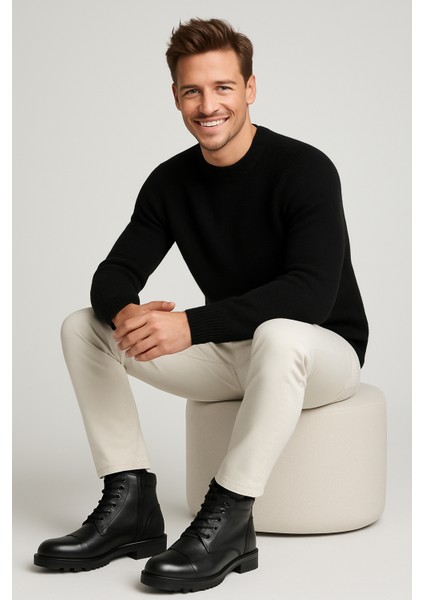 Makras Exclusıve Erkek Bağcık + Fermuar Siyah Hakiki Deri Içi Kürklü Günlük Bot fiyatları