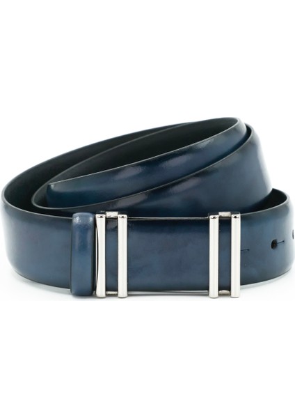 Nappa Hakiki Deri 3,50 cm Pimli Toka Klasik Erkek Kemer - Tuna KMR101