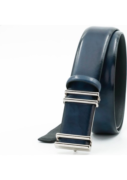 Nappa Hakiki Deri 3,50 cm Pimli Toka Klasik Erkek Kemer - Tuna KMR101