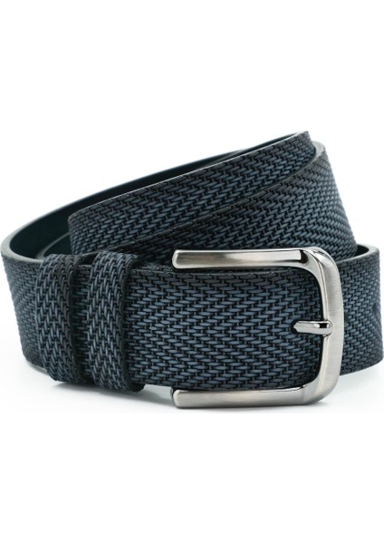 Nappa Hakiki Baskı Deri 4,00 cm Spor Erkek Kemer - Tuna KMR121