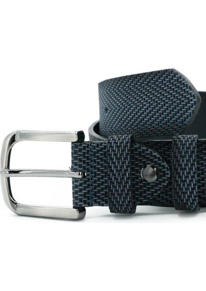 Nappa Hakiki Baskı Deri 4,00 cm Spor Erkek Kemer - Tuna KMR121 modelleri