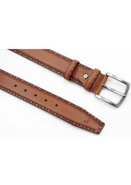 Nappa Hakiki Deri 4,00 cm Saraç Dikişli Spor Erkek Kemer - KMR254 indirimleri