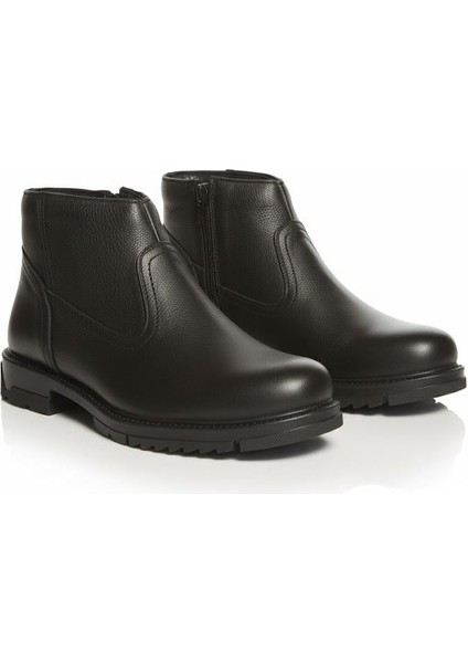 Makras Exclusıve Erkek Fermuarlı Siyah Hakiki Deri Günlük Içi Kürklü Bot fırsatları