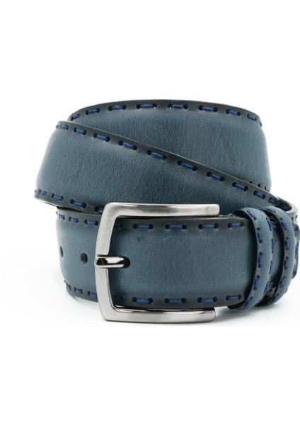 Nappa Hakiki Deri 4,00 cm Saraç Dikişli Spor Erkek Kemer - KMR254