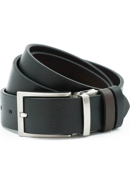Nappa Hakiki Floter Deri Siyah-Kahverengi Çift Taraflı Klasik Erkek Kemer - Tuna KMR201 indirimleri