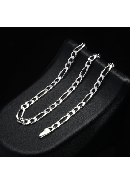 120 Mikron Figaro Gümüş Zincir