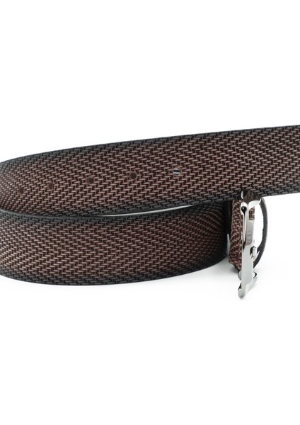 Nappa Hakiki Baskı Deri 4,00 cm Spor Erkek Kemer - Tuna KMR121 modelleri