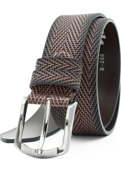 Nappa Hakiki Baskı Deri 4,00 cm Spor Erkek Kemer - Tuna KMR121 indirimleri