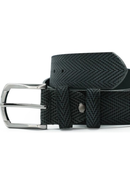 Nappa Hakiki Baskı Deri 4,00 cm Spor Erkek Kemer - Tuna KMR121