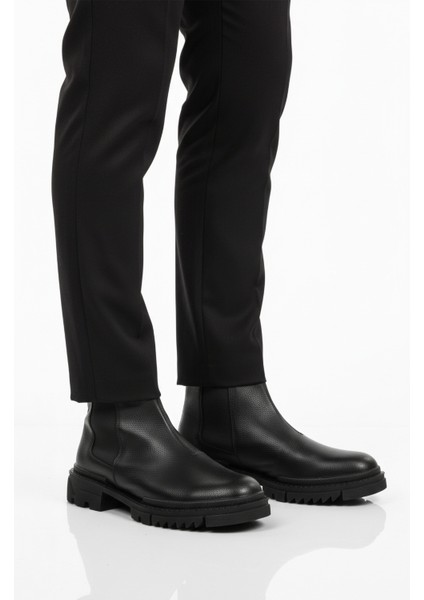 Siyah Içi Polarlı Kaymaz Soğuğa Dirençli Erkek Chelsea Bot 748 M