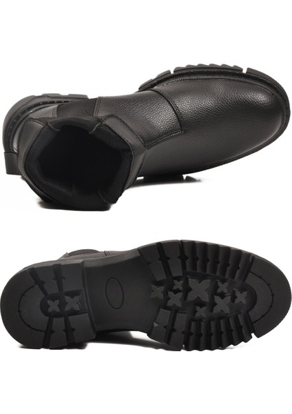 Siyah Içi Polarlı Kaymaz Soğuğa Dirençli Erkek Chelsea Bot 748 M indirimleri