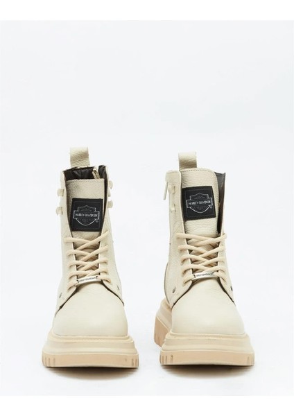 Dearie Beige Floter Deri Kadın Bot Postal Ayakkabı modelleri