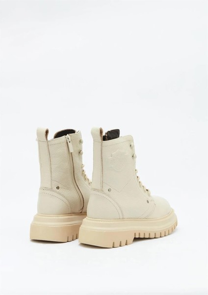 Dearie Beige Floter Deri Kadın Bot Postal Ayakkabı fırsatları