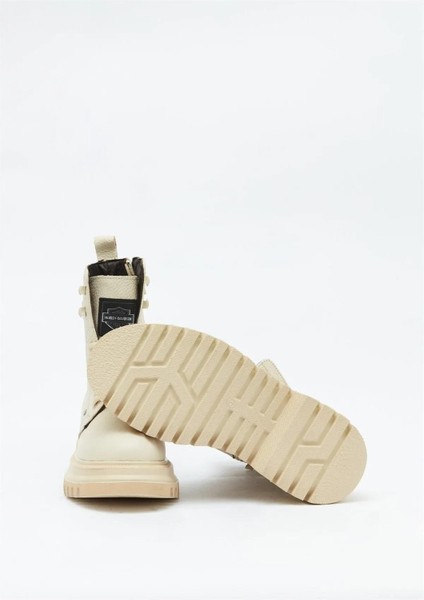 Dearie Beige Floter Deri Kadın Bot Postal Ayakkabı indirimleri