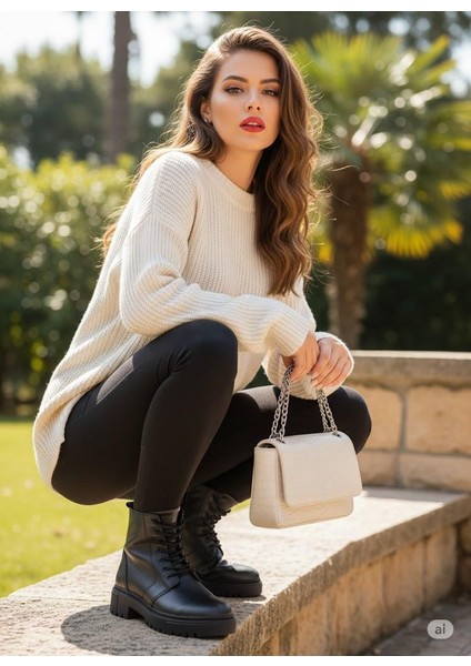 Makras Exclusıve Kadın Tüm Yüz Siyah Fermuarlı Hakiki Deri Içi Kürklü Bot fırsatları