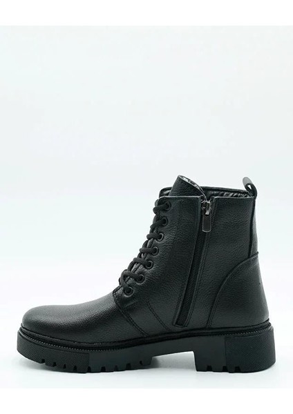 Makras Exclusıve Kadın Tüm Yüz Siyah Fermuarlı Hakiki Deri Içi Kürklü Bot indirimleri