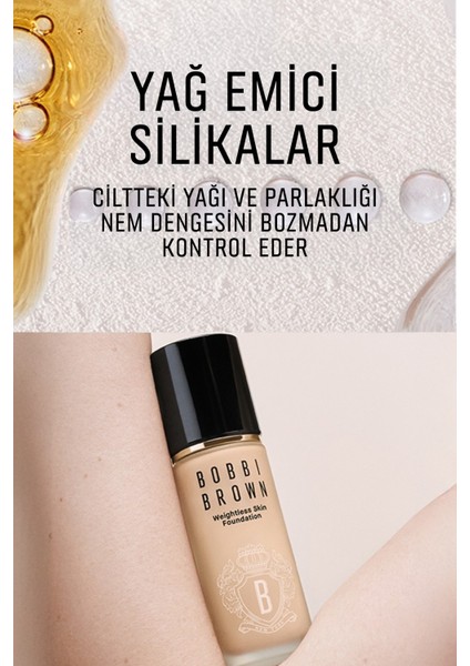 Weightless Skin 24 Saat Kalıcı Likit Fondöten SPF 15 - Doğal ve Mat Bitişli - Alabaster - 30 ml