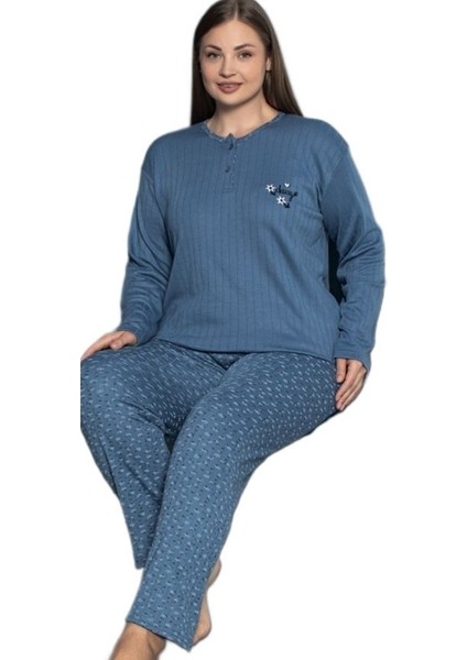 Lusso Notte Yumuşak Esnek Kumaş Kışlık Büyük Beden Kadın Pijama Takımı 3xl/5xl fiyatları