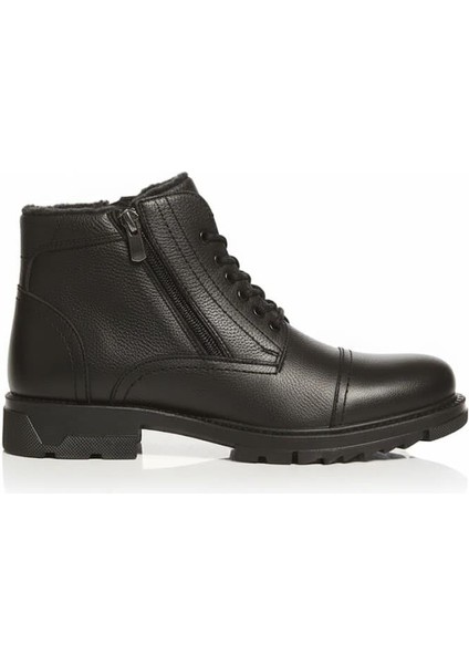 Makras Exclusıve Erkek Bağcık + Fermuar Siyah Hakiki Deri Içi Kürklü Günlük Bot indirimleri