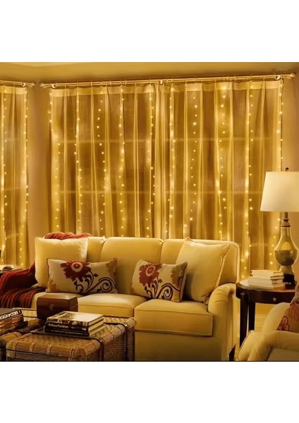 Kumandalı 8 Ayrı Moda Sahip 3 Mx3 M 300 Cm X 300 Cm Perde Led 10 Saçaklı Sarkıtlı 300 Led Gün Işığı modelleri