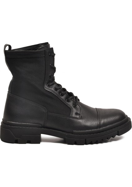 Siyah Bağcıklı Fermuarlı Polarlı Kaymaz Erkek Postal Bot 746 M