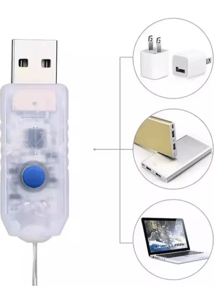 Kumandalı 8 Ayrı Moda Sahip 3 Mx3 M 300 Cm X 300 Cm Perde Led 10 Saçaklı Sarkıtlı 300 Led Gün Işığı