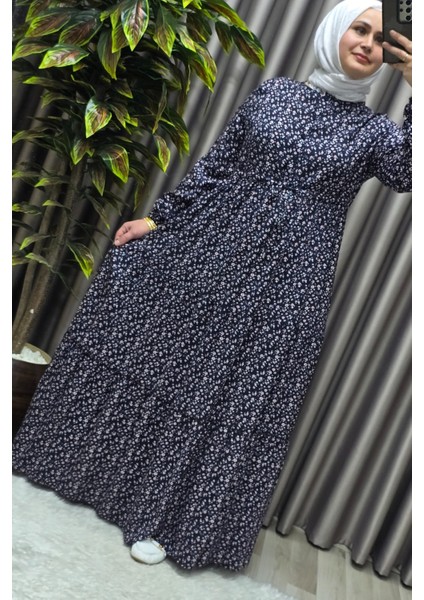 Kadın Tesettür Giyim Yazlık Viscon Üç Katlı Papatya Elbise fiyatları