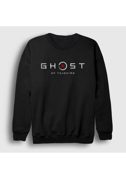 Unisex Siyah Logo Oyun Ghost Of Tsushima Sweatshirt