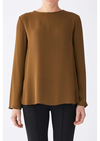 Sırt Dekolteli Bluz Olive K1913068_027 fırsatları