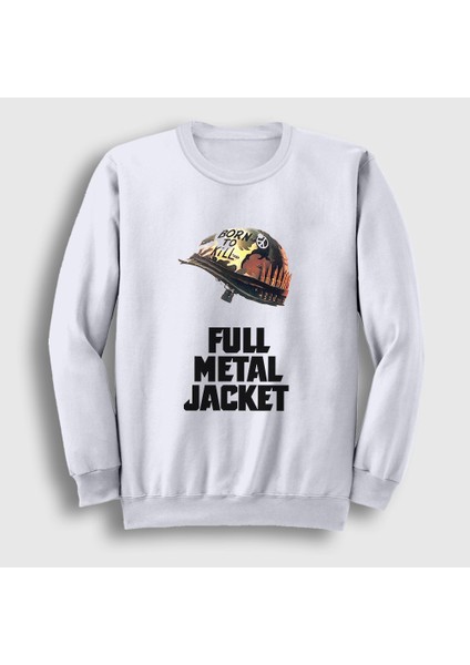 Unisex Beyaz Film Sinema Full Metal Jacket Sweatshirt