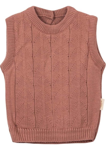 Bisiklet Yaka Triko Süveter - NEC244257-GÜL Kurusu-9 - 12 Ay Gül Kurusu