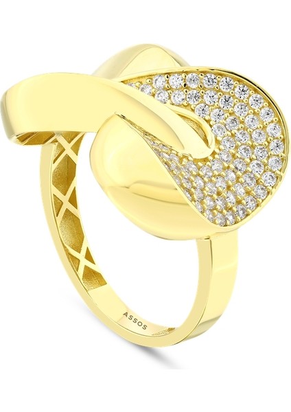 Altın Taşlı Tasarım Yüzük - 14K fiyatları