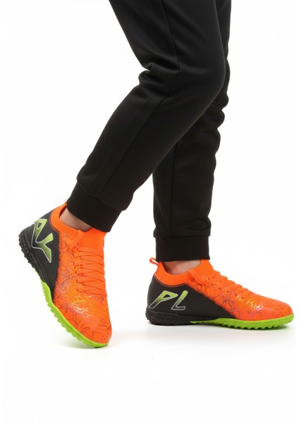 Turuncu Siyah Bilekten Lastikli Unisex Halı Saha Ayakkabısı GH-252-153 G