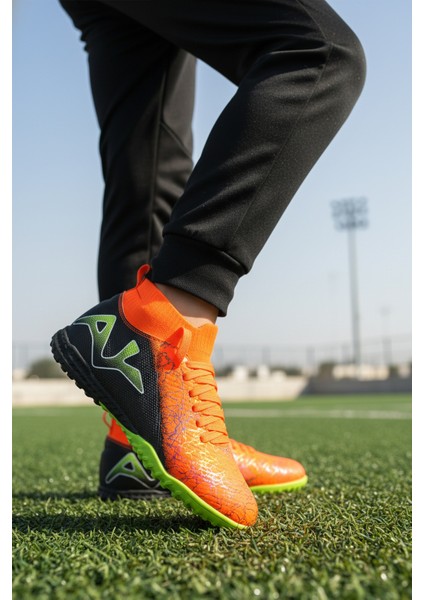 Turuncu Siyah Bilekten Lastikli Unisex Halı Saha Ayakkabısı GH-252-153 G modelleri