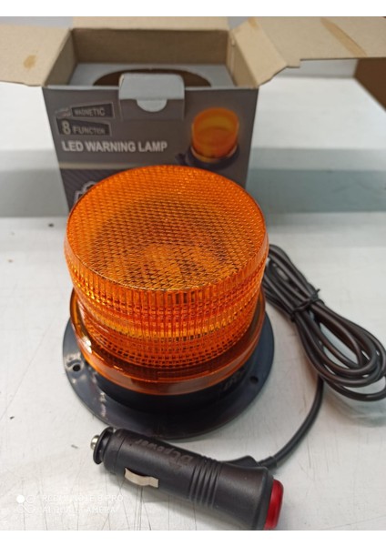 Çakarlı Tepe Lambası Aç Kapa Düğmeli Mıknatıslı 8 Fonksiyonlu 10/80Volt