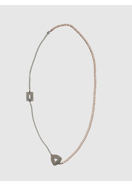 Taş Detaylı Gümüş Kadın Kolye Standart Renk K1986504_089