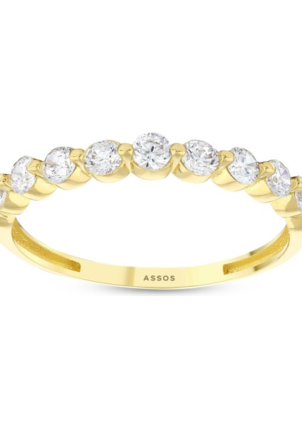 Taşlı Tasarım Altın Yüzük - 14K fırsatları