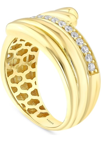 Taşlı Tasarım Altın Yüzük - 14K fiyatları