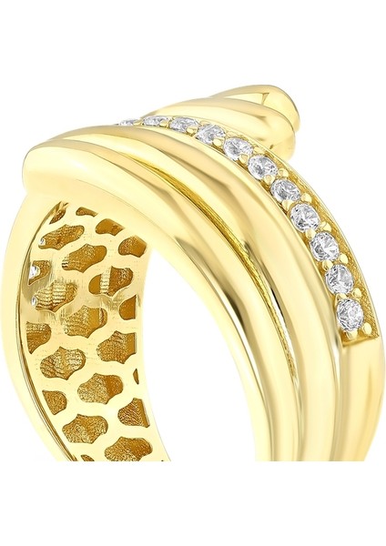 Taşlı Tasarım Altın Yüzük - 14K indirimleri