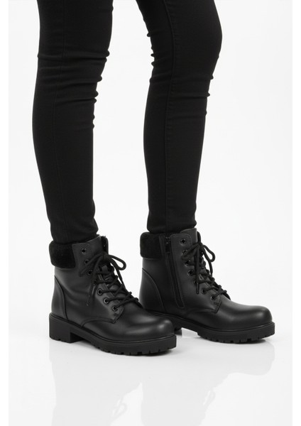 Siyah Içi Polarlı Kaymaz Kadın Bot Marc 4030 Z